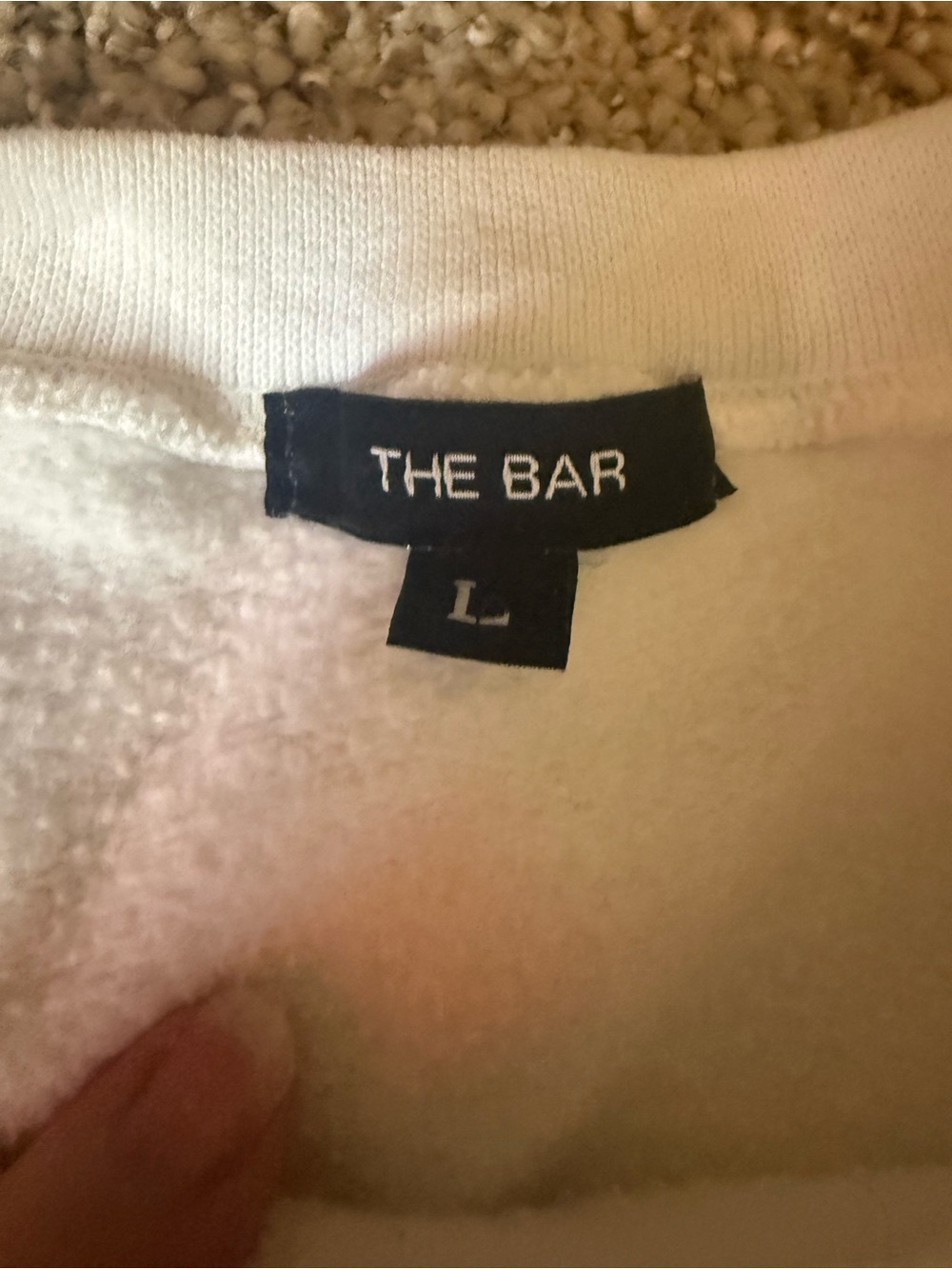 The Bar White Sweatshirt with Black Brand Tag - Picture 4 of 6